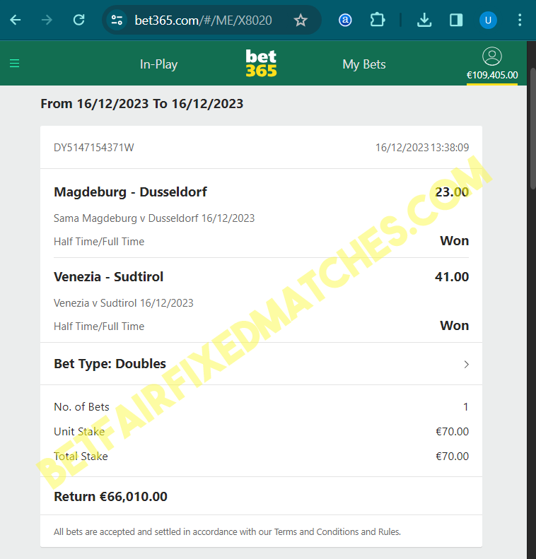 BET365 FIXED MATCHES